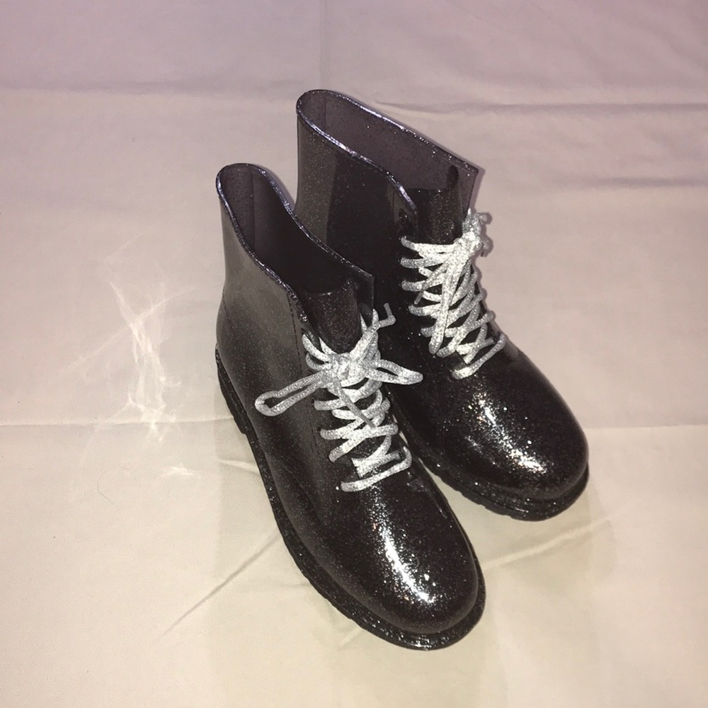 Sparkly Vinyl Galaxy Boots.